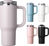 Homealexa Insulated Tumbler 900ml/30oz 304 Stainless Steel, Double Wall Vacuum Design with Leak-Proof Lid and Straw, Perfect for Cold & Iced Beverages Purple