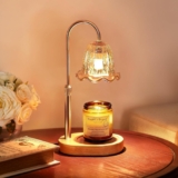 Homelist Candle Warmer Lamp with Timer: Candle Warmers with 2 Bulbs, Adjustable Height and Brightness Flower Lamp Flameless Burner Suitable Various Holiday Warming Gifts New Home Bedroom Decor Gifts