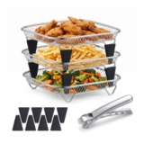 Homikit Stainless Steel Air Fryer Rack, 3 Pcs, Square