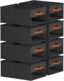 Homsorout Drawer Organiser Clothes – Fabric Wardrobe Storage Organisers, Foldable Deep Drawer Dividers for Underwear, Sheets, Shirts, Pants, Towels, Socks, Bedroom, 8 Pack – 13.6L, Black