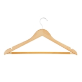 Honey Can Do Wood Hangers with Non-Slip Grooved Bar, Maple, 24-Piece