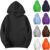Hoodies for Men UK 2026 Pullover Round Neck Long Sleeve Solid Sweatshirt with Hood Casual Fit Lightweight Hoodies wiht Pocket Holiday Plus Size Going Out Tops Sports Running Sweatshirts Fall Winter
