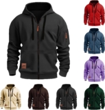 Hoodies for Men Uk Zip Up Sweatshirt with Pocket Tactical Work Jumpers