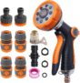 Hose Pipe Spray Gun Garden Hose Spray Gun 8 Shower Spray Patterns High-Pressure Hose Nozzle Hose Pipe Connectors and Fittings Watering for Terraces/Courtyards/Gardens/Car Cleaning