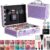 Hot Sugar Girls Makeup Set, Complete Starter Cosmetics Kit with Eye Shadow, Lip Balm, Blush, Lip Gloss, Brushes, Eye Pencils and Mirror (Purple Love)