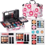 Hot Sugar Teen Makeup Kit, 27-Piece Cosmetic Gift Set for Women with Train Case, Eye Shadow Palettes, Blushes, Lip Glosses, Lipsticks, Eye Pencils, Brushes, Mirror (DOUGHNUT)