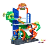 Hot Wheels City T-Rex Garage with 2 Die-Cast Cars