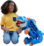 Hot Wheels City Toy Car Track Set, Ultimate T-Rex Transporter, Hauler Transforms into Stomping Dino with Race Track, From Netflix Series Lets Race, HNG50