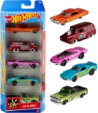Hot Wheels Set of 5 Toy Cars (Assorted Styles, One Random Set), Extreme Race, Toy Vehicles in 1:64 Scale with Realistic Details and Decos, Collectible Cars for Kids Ages 3 and Up, 01806