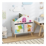 House Shaped Bookshelf Wooden Dollhouse Book Shelves Toy