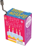 House of Marbles Mini Happy Birthday Music Box, Hand-Crank Melody Gift with Illustrated Birthday Cake Design, No Batteries Required