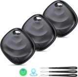 Hoxe MFi Certified (iOS Only) Tracker Tags 3 Pack (Black), 2026 New Smart Tag Key Finder Work with Find My App, Replaceable Battery, Item Locator Wireless Tags Suitable for Car, Luggage, Bag, etc
