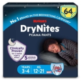 Huggies DryNites Pyjama Pants, Boys 3-4 Years (12-21KG), 64 Pack