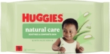 Huggies Natural Care Baby Wipes – Single Pack (48 Wipes) Plastic Free Wet Wipes with Aloe Vera & Vitamin E, Hypoallergenic, Comfort and Soothe Babys Delicate Skin