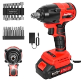 Huini 450N.M Heavy Duty Cordless Impact Wrench Kit, 1/2 Electric Ratchet Nut Gun with Battery, Charger