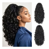 Humistwbiu Drawstring Ponytail Extension, Natural Black, 26-Inch