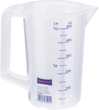 Hunersdorff 935000 Graduated Can with Closed Handle, White/Blue, 500 ml