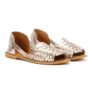 Hurache Leather Womens Gold Metallic Shoes