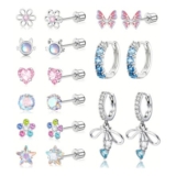 Hypoallergenic Surgical Steel Screw-Back Earrings for Kids and Teens