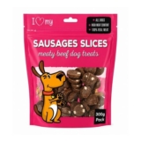 I Love My Pet Sausages Slices Meaty Beef Dog Treats 300g