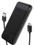IAIGG Portable Charger 10000mAh Slim USB C Input & Output Power Bank with LED Display – Various Colours – sold by HENGYINGPUZI / FBA