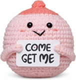 IGNITRON Positive Gift Plush, Crocheted Pocket Hug Favors Gifts, Funny Emotional Support Crocheted Positivity Gift, Handmade Sympathy Present Desk Decor for Besties Friends Family