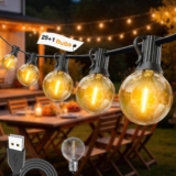 IKERY LED Outdoor String Lights 15M/49FT Warm