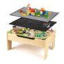 INFANS Train Table with Storage 78-Piece Wooden Playset