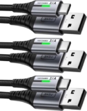 INIU USB C Charger Cable, 3 Pack 0.522m USB A to USB C 3.1A Fast Charging, Braided, Black – Sold by SimpleLife LLC / FBA