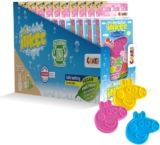 INKEE Peppa Pig Kids Bath Bombs Gift Set 10 Pack with 30 Mini Bath Bombs for Children 3 Fun Colours, Strawberry Fragrance & Almond Oil Suitaable Kids Gift or Stocking Filler