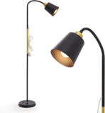 INMOZATA Floor Lamp, Retro Arch Standing Lamp, Adjustable Head Reading Floor Lamps for Living Room, Bedroom, Office, E27 Socket