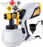 INMOZATA Paint Sprayer, Fence Paint Sprayer with 1200ML Container, Electric Paint Spray Gun with 4 Nozzles and 3 Patterns for Walls and Ceilings, Sheds, House Painting (White)