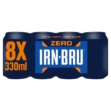 IRN-BRU Regular / Zero Sugar Soft Drink Can Multipack 8x330ml