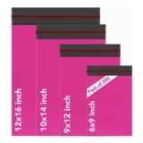 ISOUL 4-Size Hot Pink Self-Seal Mailing Bags, Waterproof