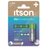 ITSON Recharge Pro 2500mAh 1.2v AA rechargeable batteries (4 Pack)