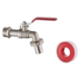 Ibergrif M22202 Garden Tap with Connector, G3/4 Inch Inlet and G1/2 Inch Outlet Outdoor Taps, Antifreeze -10 , High Temp Resistance 120