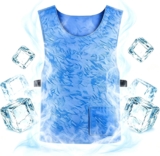 Ice Cooling Vests Adjustable Water Activated Evaporative Body Cooling Vest Side Buckle Straps, Front Storage Pocket, Foldable Lightweight Fabric, Cooling Jacket for Construction Outdoor Work Hiking