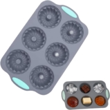 Ice Cube Tray, Ice Molds Silicone 6-Cavity Holiday Reusable Craft Supplies Wreath Ice Mold Freezer Tray for Freezer Chocolate Cake Dessert Food Baking Drinks Party Office Home Gift (D)