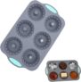 Ice Cube Tray, Ice Molds Silicone 6-Cavity Holiday Reusable Craft Supplies Wreath Ice Mold Freezer Tray for Freezer Chocolate Cake Dessert Food Baking Drinks Party Office Home Gift (D)