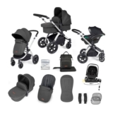Ickle Bubba Stomp Luxe 12pc Travel System Nimbus I-Size Car Seat & ISOFIX Base