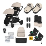 Ickle Bubba Virgo Twin Pram with Cirrus Car Seats & ISOFIX Bases
