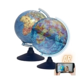 Illuminated AR Educational Globe Cable- LED Light Dual Map iOS App – Blue 21cm