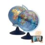 Illuminated AR Educational Globe Cable- LED Light Dual Map iOS App – Blue 21cm