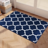 Imperial Rooms Area Rugs Living Room – Rugs for Bedroom Modern Floor Carpet Trellis Style Non Shedding Durable Super Soft Ava Navy Small Kitchen Rug (40 x 60Cm)