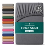 Imperial Rooms Fitted Sheet 91x190cm Charcoal Deep Pocket 25cm
