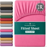 Imperial Rooms Fitted Sheet Single 91x190cm, Hot Pink – Deep Pocket 25CM Bed Sheets Elastic Corners Easy Care Brushed Microfiber Fade-Resistant, Breathable & Shrinkage Bottom Sheet