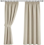 Imperial Rooms Pencil Pleat Blackout Curtains Thermal Insulated 46×54 Drop with Tie Backs – Sold by imperialhomeware /FBA (Prime Exclusive)