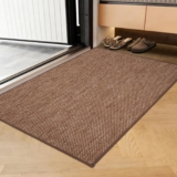 Indoor Door Mat 44x75cm – No Creases Entryway Rug, Low-Profile Dirt Trapper Front Door Mat for Inside Entrance, Non Slip Rubber Backing Inside Doormat for Entryway, Easy Clean Washable (Brown)