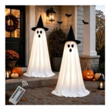 Indoor Halloween Ghost Decorations, 2-Pack Light-up Ghosts