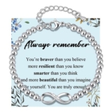 Infinity Silver Bracelet for Women, Adjustable, Hypoallergenic